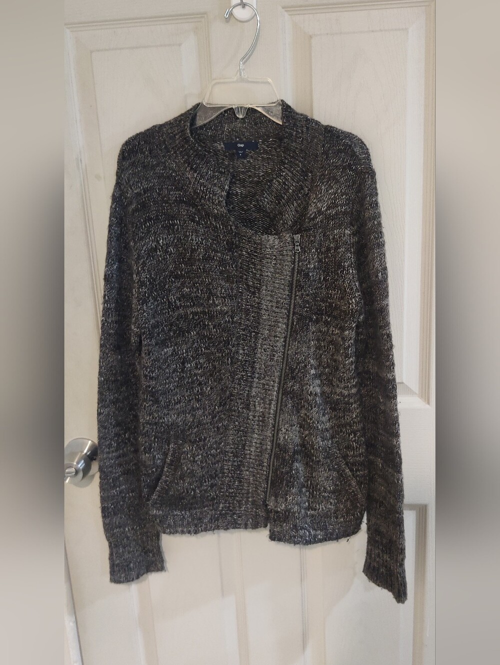 Gap Women's Charcoal Gray Full Zip Cardigan Sweater Size Small S Wool Blend